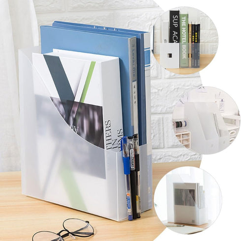 TEHAUX 3pcs File Storage Rack - Acrylic Magazine File Folders, Decorative Desk Organizer for Home Office