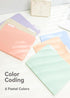 Plastic Manila Folders, 12 Pack, 8.5 x 11, Poly Pastel File Folders, 1/3-Cut Tabs with Colorful Labels