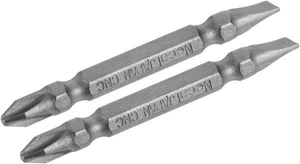 uxcell 2 Pcs PH2/SL6 Magnetic Double Ended Screwdriver Bits, 1/4 Inch Hex Shank, 2.56-inch Length