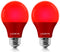 LUXRITE A19 LED Red Light Bulbs, 60W Equivalent, Non-Dimmable, E26 Standard Base, Indoor Outdoor, 2 Pack