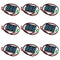 9pcs Voltage Meter 0.36 Inch 2 Wire DC 0-32V with Three Digit LED Display Panel Mount Tester (Blue)
