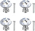 MroMax 5 Pcs Crystal Glass Dresser Knobs, 30mm Diamond Pull Handles with Silver Zinc Alloy Base