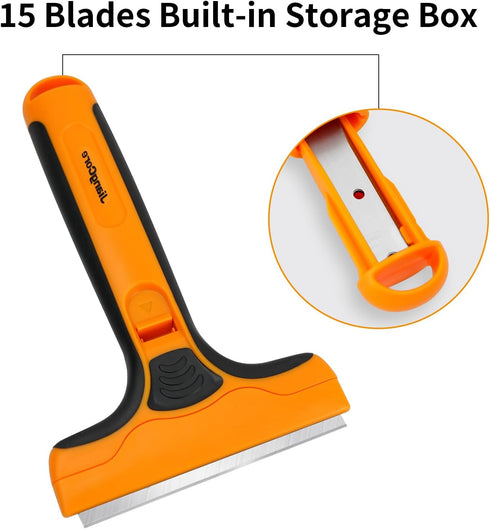 JiangCore 4" 15 SK5 Wide Razor Blade Scraper Tool Scraper Tool with Extra Replacement Blades,Glass Cleaner for Stove