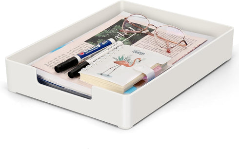 Letter Tray Organizer, Desk Drawer Organizer for Office Supplies, Magazines, Folders, Plastic Tray