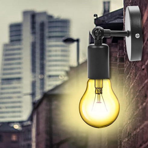 E27 Aramox Retro Wall Sconce, Metal Decorative Light Holder with Socket for Bedroom Corridor Coffee Shop Bar Wall Light