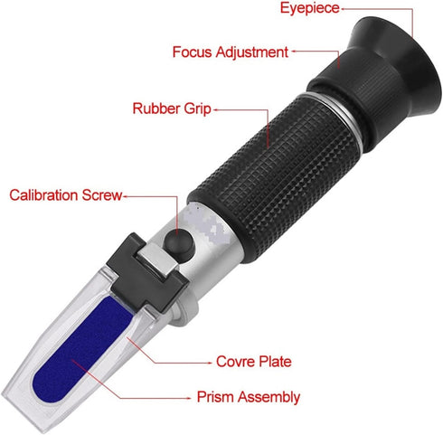 VGVGV 0-32% Brix Refractometer, Handheld Refractometer Sugar Concentration Meter Densimeter Brix Saccharimeter Sugar