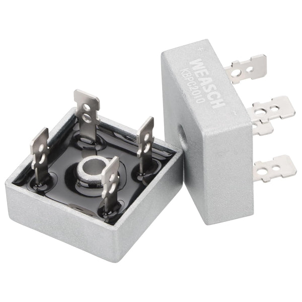 2Pcs KBPC2010 Bridge Rectifier Diode, AC to DC, 1000V 20A, 4 Pin Power Rectifier Diode Electronic Components