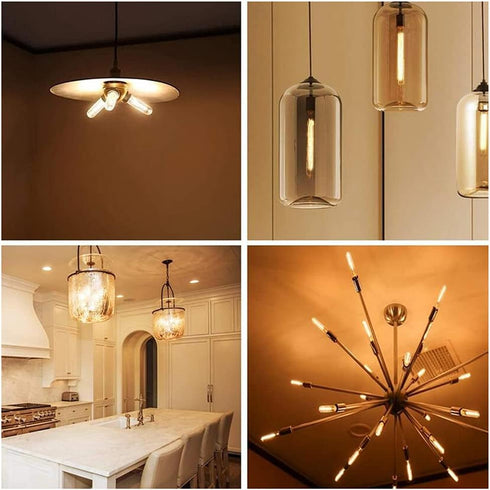 T300 Dimmable Vintage LED Edison Bulbs, 6W (40W Equivalent), Warm White 2300K, E14 Small Base, 4 Pack