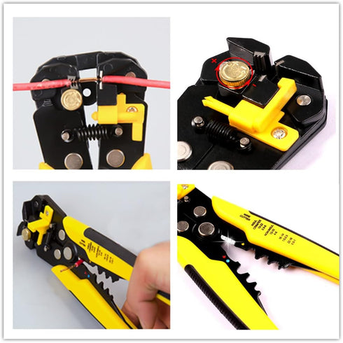 szhdxsy Wire Stripper, Self-Adjusting 8" Stripping/Crimping Tool for 10-24 AWG, Multi-Function Hand Tool