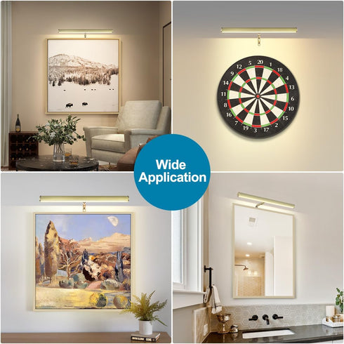 14 Inch 4W CRI90+, 3000K LED Picture Lights for Paintings Plug in, Adjustable Art Light Gallery Wall Light for Display