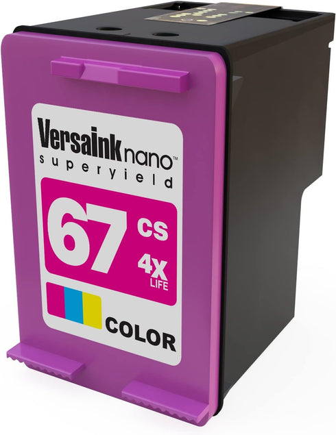 VersaInk-Nano 67 CS Tri-Color Ink Cartridge, Compatible with HP 67