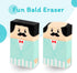 Mabor 4Pcs Cute Salaryman Erasers, Fun Bald Uncle Desk Novelty Erasers for Kids, Students, Office Supplies