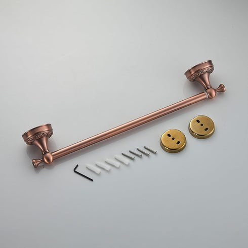 15.5 27.5 Inch Red Copper Towel Bar, Adjustable to Bath Towel Rack for Bathroom Towel Holder, Wall Mounted Black