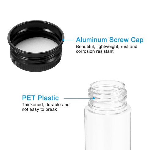 PATIKIL 110ml Plastic Test Tubes with Screw Caps, 15 Pcs Flat Bottom Tubes for Scientific Party Decoration