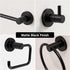 4-Piece Set, 24-Inch HIGHCRAFT Bathroom Accessory Matte Black Towel Bar, Towel Ring, Robe Hook & Toilet Paper Holder