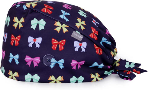 Kousenpu Scrub Caps for Women, Adjustable Women's Surgical Cap with Buttons, Breathable