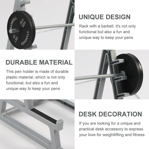 FuGuiHui Squat Rack Pen Holder, Mini Barbell Rack Pen Holder, Gym Theme Decorations Gift for Fitness Enthusiasts