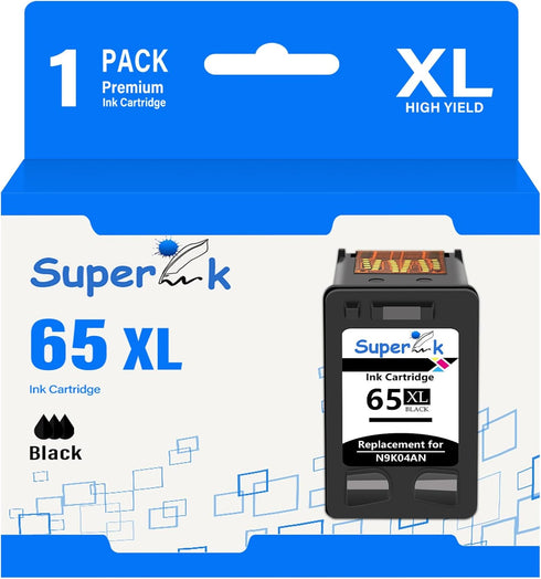 Remanufactured Ink Cartridge Replacement for 65 65XL N9K04AN Compatible with HP Envy 5055 5058 5052 DeskJet 3755 2622