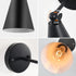 KPWONY 2-Pack 240 Industrial Vintage Wall Sconces - Adjustable Black Modern Lights for Bedroom, Living Room, Hallway