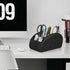 KENOBEE Large Remote Control Holder, 5 Compartments, Anti-slip Desktop Caddy for Phone, Office Supplies, Black