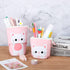 iSuperb Cute Cat Telescopic Pencil Pouch Case with Zipper, Canvas Stationery Box for Kids, 7.5 x 4.9 x 3.0 inch