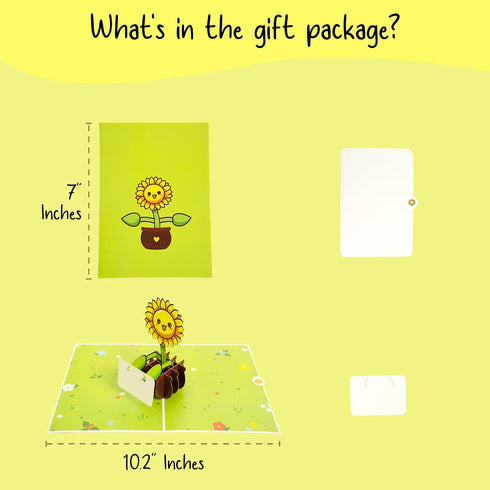 FORESTBOLD 3D Teacher Appreciation Gift , Sunflower Pop Up Card Mother's Day Card for Mom , Birthday Card for Women