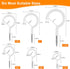 100 PCS Screw in Cup Hooks, 6 Size Vinyl Coated Screw Hooks for Indoor & Outdoor Use, White