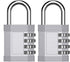ZHEGE Locker Locks with Code, 4 Digit Combination Padlock for Gym, School, Storage, 2 Pack Silver