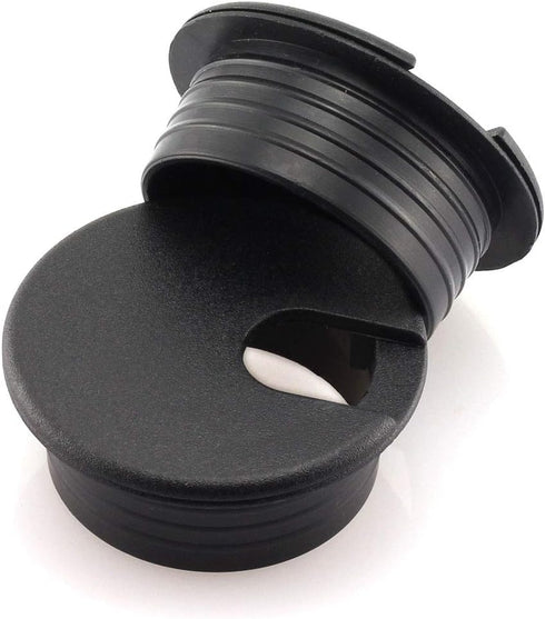 HJ Garden 8pcs Desk Wire Cord Cable Grommets, 1-1/2 inch Hole Cover for Office PC Desk, Black Plastic