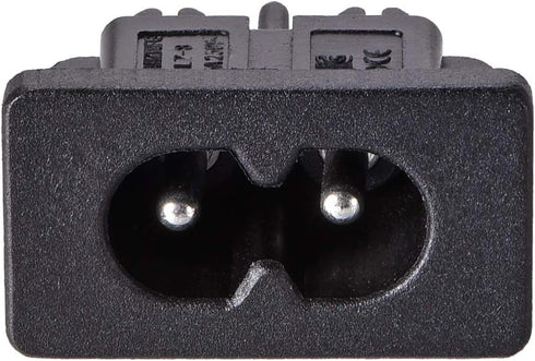 uxcell C8 Panel Mount Plug Adapter, 250V AC 2.5A, 2 Pins IEC Inlet Module Plug