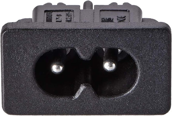 uxcell C8 Panel Mount Plug Adapter, 250V AC 2.5A, 2 Pins IEC Inlet Module Plug