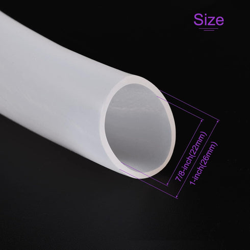 DMiotech 7/8"(22mm) ID 1"(26mm) OD 3.3 Feet Translucent Silicone Tube for Water & Air Pump