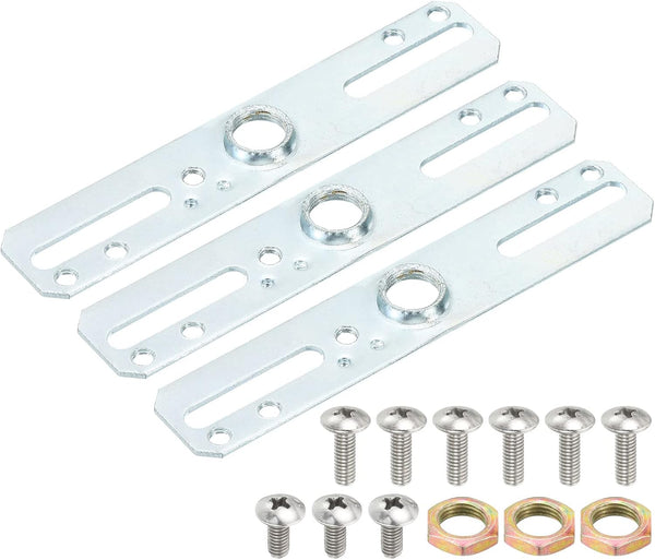 MECCANIXITY Light Fixture Crossbar Kit, 100x20mm Mounting Bracket for Ceiling Light, Silver Tone 3 Set