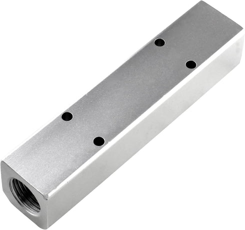 4 Way Pneumatic Manifold Air Distribution Block, G1/2 Supply Port, G1/4-Inch Output Port, Aluminum Alloy
