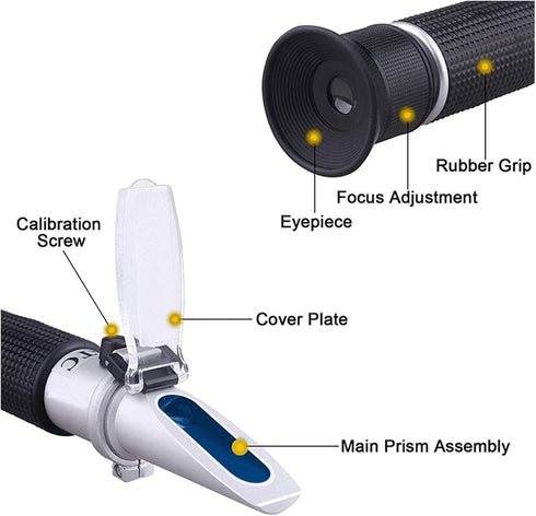 VGVGV Content(Set 1 Brix Refractometer, Water Honey Refractometer with ATC Calibration Honey Moisture Meter Tester