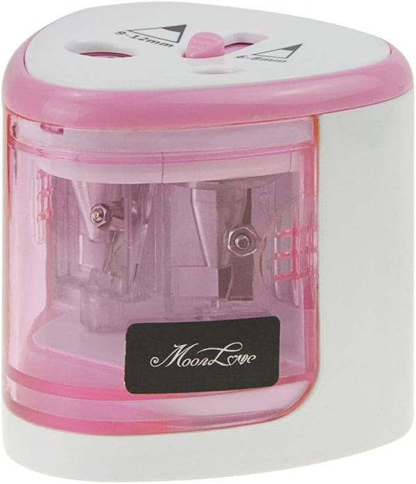 Electric Pencil Sharpener, Pink Portable Automatic Heavy Duty for School Home, Battery Operated