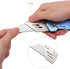 Amazon Basics Folding Utility Knife, Lightweight Aluminum Body with Holster, Light Blue by Amazon Basics