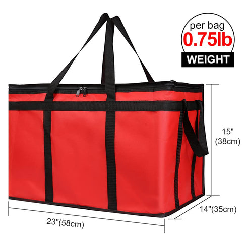 Bodaon Insulated Food Delivery Bag, Cooler Bag for Pizza Delivery, Catering Supplies, Red, XXX-Large