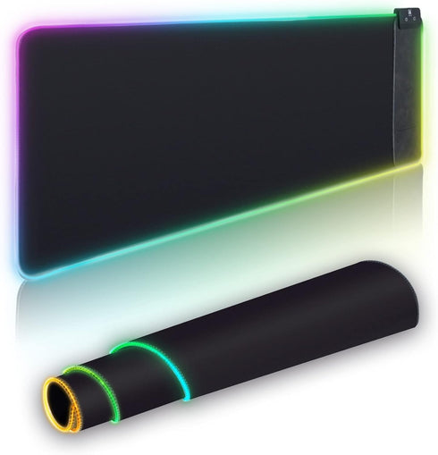 Large RGB Gaming Mouse Pad with Wireless Charging, 10 LED Colors, Ultra-Smooth Surface & Non-Slip Rubber Base,