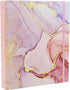 Mini 3 Ring Binder (Lightpink Marble) - 5.5 x 8.5 in, 1 Inch with Elastic Cord, Fits Loose Leaf Paper