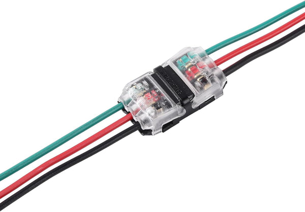 Low Voltage Wire Connectors, Brightfour 24 Pack 2 Way 3 Pins Solderless Automotive Wire Connectors for 20-24 AWG