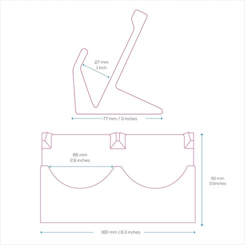 BRAINWAVZ Desktop Dual PC Mouse Stand Holder - Suitable for Gaming & Office Mice, Organize Your Work Space