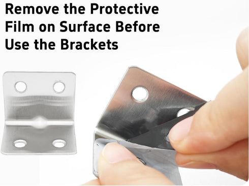 bociloy 12PCS 38x30x30mm 90 4 Stainless Steel Corner Braces, Degree L-Shaped Support Brackets, Holes Right Angle Shelf