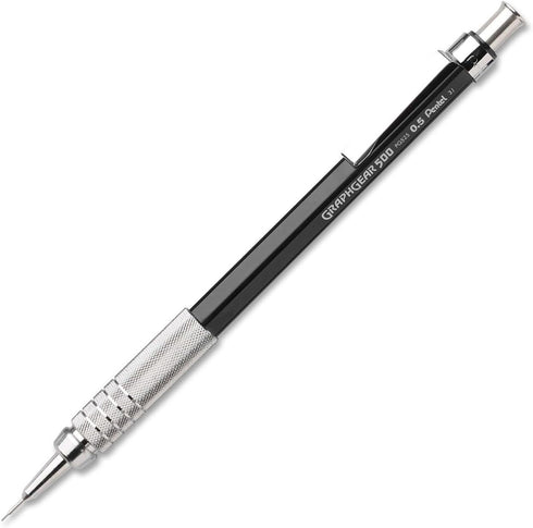 Pentel GraphGear 500 Automatic Drafting Pencil, 0.5mm, Black, Pack of 6