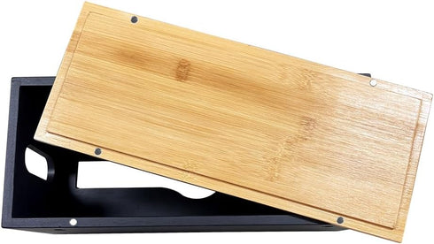 Trendy Haven Commercial, Countertop Bamboo Paper Towel Dispenser/Holder with Lid for Home and Wall Mount