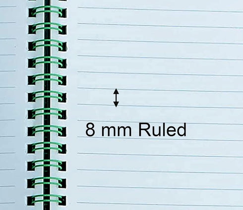Yansanido Spiral Notebook, 4 Pcs A5 Thick Plastic Dark Green Hardcover, 8mm Ruled, 80 Sheets - 160 Pages Journals for