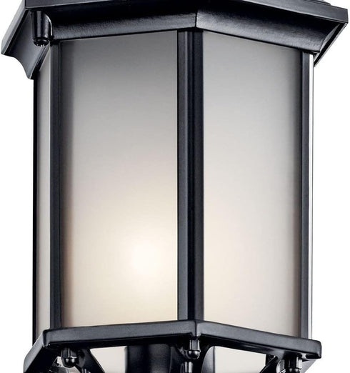 17" 1-Light (17" 6.5" 49255BK Kichler Chesapeake Outdoor Wall Light in Black, Exterior Porch Light, Coastal Wall Sconce