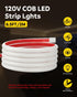 110V 120V 6FT 3000K 576LEDs Closet CRI90+ IP67 Aclorol COB LED Strip Light LED Light Strip Warm White