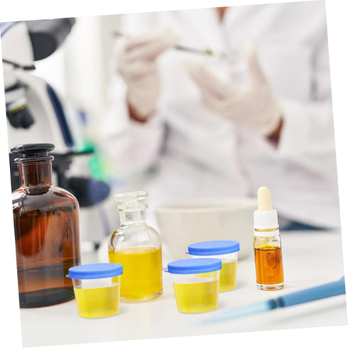 30Pcs Sputum Cups with Covers Sample Containers for Laboratory Testing Lightweight and Convenient Random Color