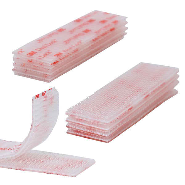 Reclosable Interlocking Fastener, 1in x 4in Clear Strip Hooks, 8 Pcs Heavy Duty Hook and Loop Mounting Tape